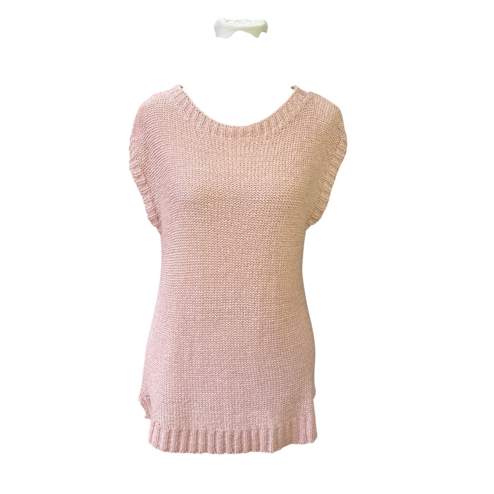 Cyrus Womens Pink Sleeveless Knit Sweater Scoop Neck Top C132212 Size Small